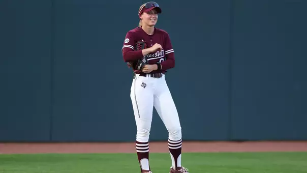 COLLEGE STATION, TX - March 25, 2025 - Hailey Golden #9 of the Texas A&M Aggies during the game between the Sam Houston St. Bearcats and the Texas A&M Aggies at Davis Diamond in College Station, TX. Photo By Evan Pilat/Texas A&M Athletics