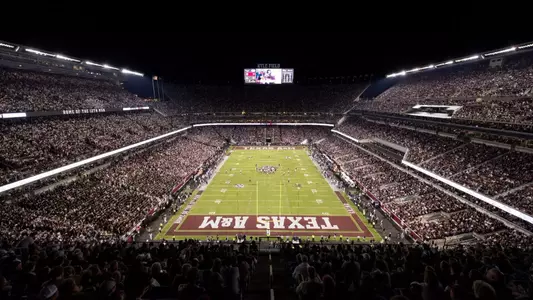 COLLEGE STATION, TX - November 16, 2024 - Wide shot during the game between the New Mexico State Aggies and the Texas A&M Aggies at Kyle Field in College Station, TX. Photo By Wesley Bowers/Texas A&M Athletics