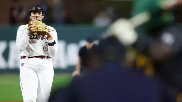 COLLEGE STATION, TX - February 07, 2025 - Sidne Peters #2 of the Texas A&M Aggies during the game between the Baylor Bears and the Texas A&M Aggies at Davis Diamond in College Station, TX. Photo By Evan Pilat/Texas A&M Athletics