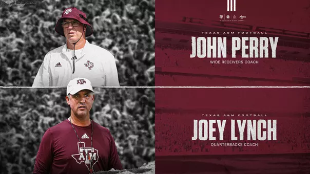 Texas A&M head football coach Mike Elko announced Thursday the promotions of Joey Lynch and John Perry to assistant coaches.