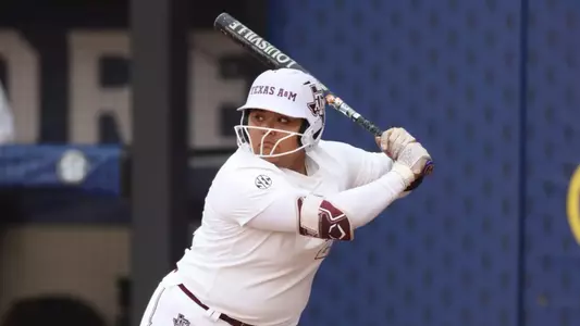 ATHENS, GA - May 09, 2025 - Mya Perez #24 of the Texas A&M Aggies during the game between the Texas Longhorns and the Texas A&M Aggies at Jack Turner Stadium in Athens, GA. Photo By Evan Pilat