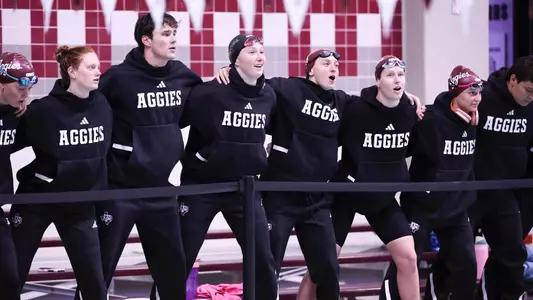 COLLEGE STATION, TX - October 17, 2025 - \sd during the game between the TCU Horned Frogs and the Texas A&M Aggies at Rec Center Natatorium in College Station, TX. Photo By Julianne Shivers/Texas A&M Athletics