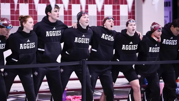 COLLEGE STATION, TX - October 17, 2025 - \sd during the game between the TCU Horned Frogs and the Texas A&M Aggies at Rec Center Natatorium in College Station, TX. Photo By Julianne Shivers/Texas A&M Athletics