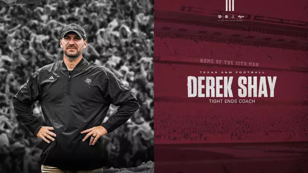 Texas A&M head football coach Mike Elko announced Friday the hiring of Derek Shay as the Aggies’ tight ends coach.