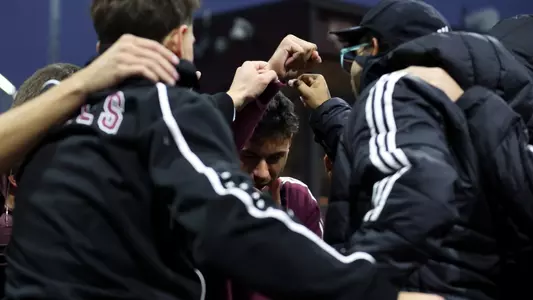 COLLEGE STATION, TX - January 17, 2026 - Texas A&M Aggie Men's Tennis Team during the game between the UT Arlington Mavericks and the Texas A&M Aggies at Mitchell Tennis Center in College Station, TX. Photo By Julianne Shivers/Texas A&M Athletics
