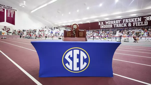 COLLEGE STATION, TX - March 01, 2025 - \tf during SEC Champinships at Fasken Indoor Track & Field in College Station, TX. Photo By Wesley Bowers/Texas A&M Athletics