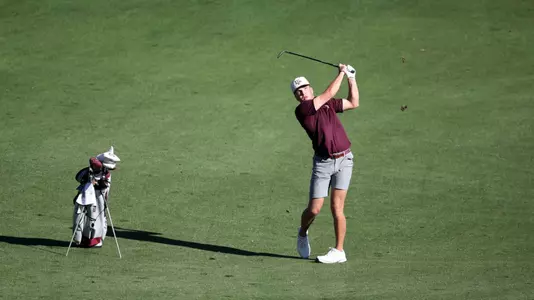 Wheaton Ennis admires a shot at Southern Highlands Golf Club