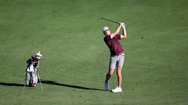 Wheaton Ennis admires a shot at Southern Highlands Golf Club