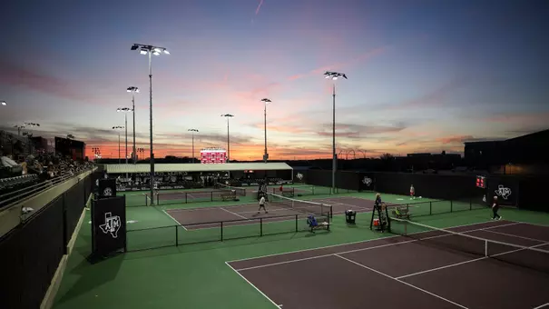 Mitchell Tennis Center wide sunset
