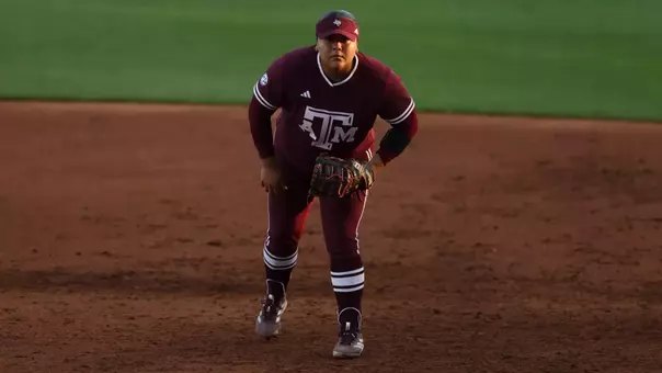 BATON ROUGE, LA - March 14, 2026 - Mya Perez #24 of the Texas A&M Aggies during the game between the LSU Tigers and the Texas A&M Aggies at Tiger Park in Baton Rouge, LA. Photo By Evan Pilat
