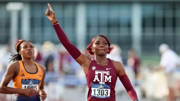 COLLEGE STATION, TX - May 31, 2025 - Jaiya Covington of the Texas A&M Aggies during the NCAA West Regionals at E.B. Cushing Stadium in College Station, TX. Photo By Evan Pilat/Texas A&M Athletics
