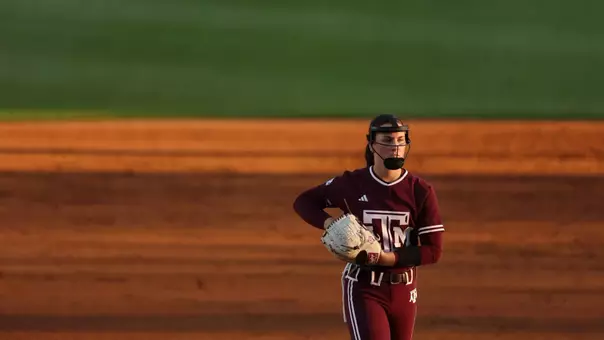 BATON ROUGE, LA - March 14, 2026 - Sydney Lessentine #7 of the Texas A&M Aggies during the game between the LSU Tigers and the Texas A&M Aggies at Tiger Park in Baton Rouge, LA. Photo By Evan Pilat