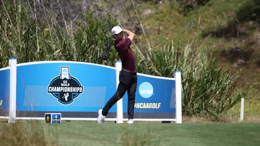 Jaime Montojo admires a drive at the NCAA Championships