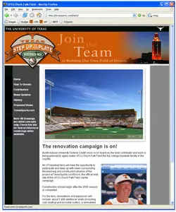Disch-Falk Field website screenshot