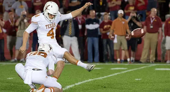 131003 PK/P Anthony Fera was 4-4 on PATs and 1-1 on FG attempts vs. Iowa State.