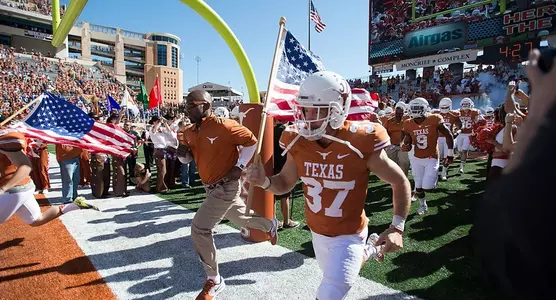 131102 Texas Longhorns enter DKR-Texas Memorial Stadium vs. Kansas