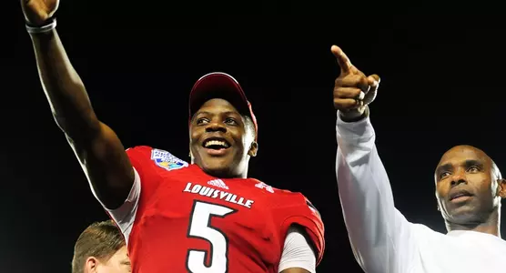 131228 Teddy Bridgewater and Charlie Strong at Louisville - vs. Miami