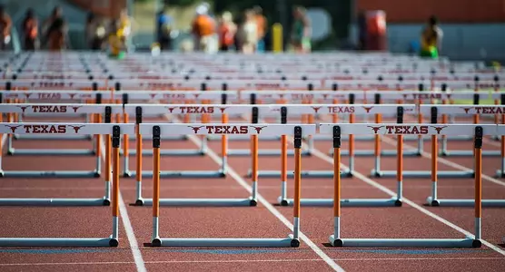 Hurdles, track, stadium at the Longhorn Invitational