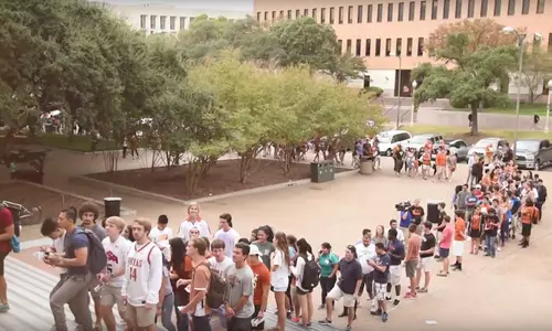 texas mbb fans tip off event gregory Oct 2015