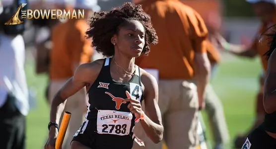 Courtney Okolo with Bowerman logo