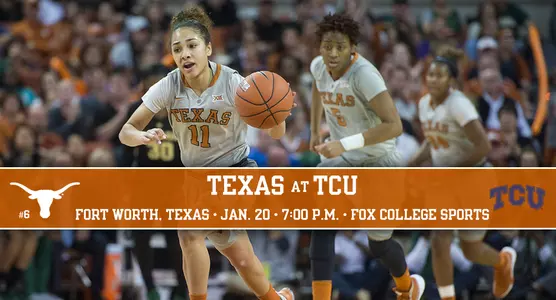 Texas vs. TCU WBB 1 Preview Graphic
