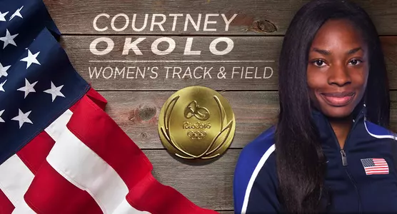 Courtney Okolo Rio gold medal graphic