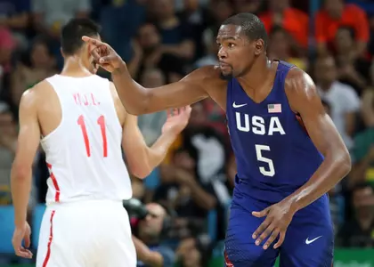 Olympics: Basketball-Men's Team-Preliminary Round Group A-CHN vs USA