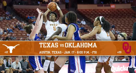 Texas vs. Oklahoma 2017 WBB 1 Preview Graphic