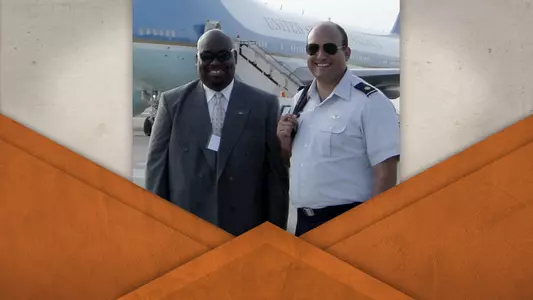David Allison in front of Air Force One