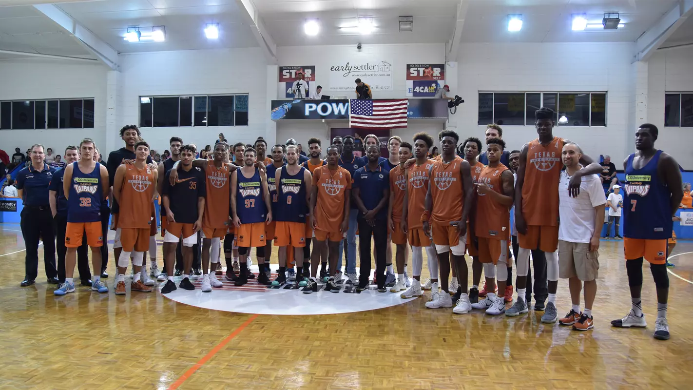 mbb Australia postgame Cairns team group shot
