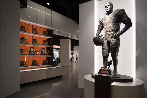 The Frank Denius Family University of Texas Hall of Fame Earl Campbell statue
