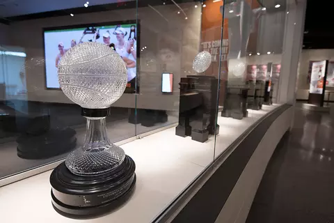 The Frank Denius Family University of Texas Hall of Fame Women's Basketball National Championship trophy