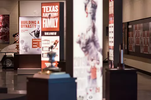 The Frank Denius Family University of Texas Hall of Fame Women's Swimming display