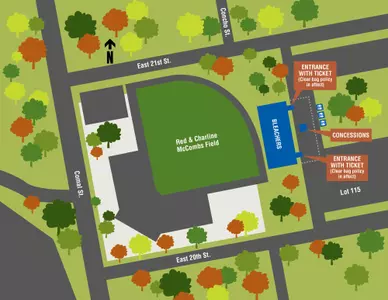 Softball map with additional bleachers