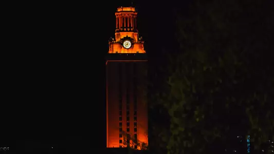 UT Tower at night