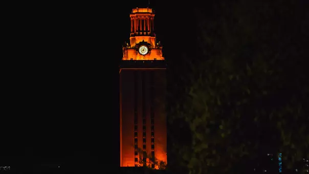 UT Tower at night