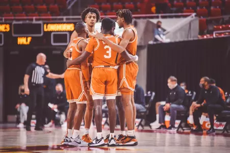 team huddle at Iowa State, pregame