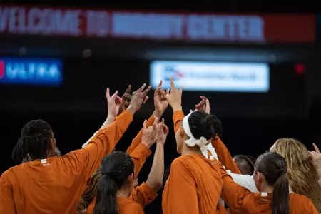Texas WBB Team Huddle