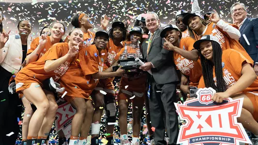 WBB Big 12 Championship celebration 031322