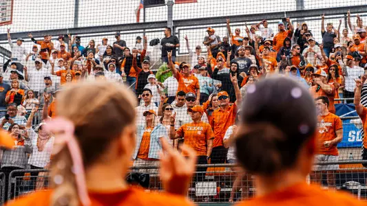 Texas fans celebrate following the win over Texas A&M