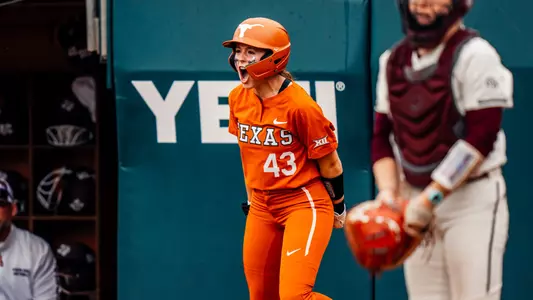 Leighann Goode celebrates during the win over Texas A&M