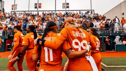 Alyssa Washington & Sophia Simpson after the win over Texas A&M