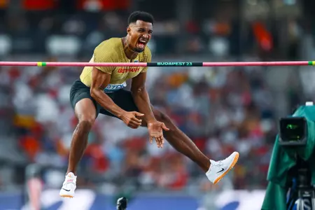 Leo Neugebauer of Germany at the World Athletic Championships in HJ