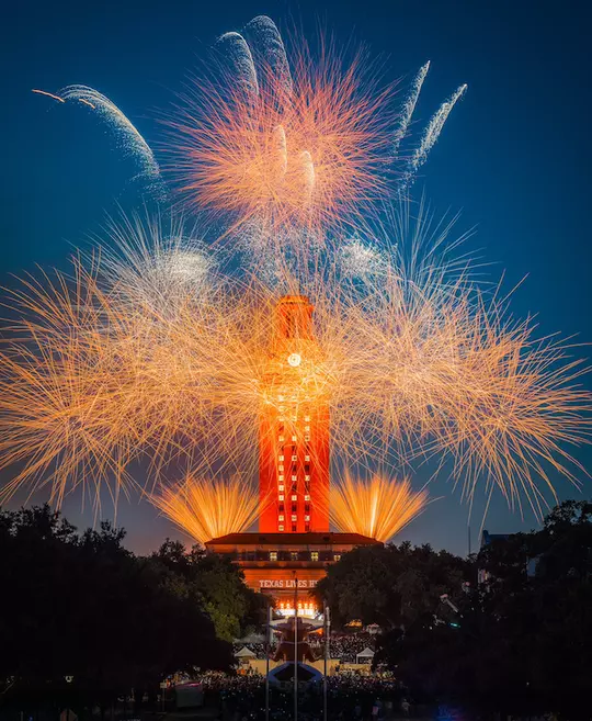 SEC Celebration UT Tower Fireworks