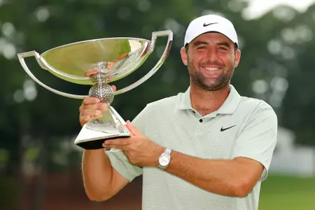 Scottie Scheffler - trophy at TOUR Championship 2024