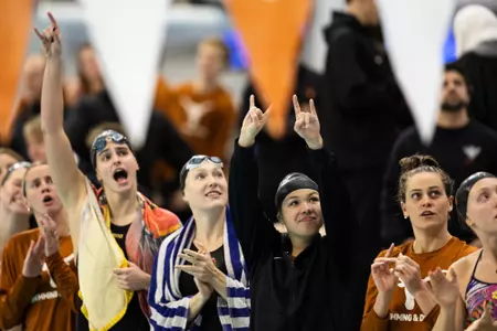 Women's Swim & Dive Celebration Win vs SMU
