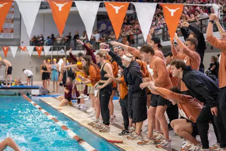 Team swim celebration shot