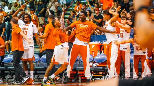 celebration on texas mbb bench