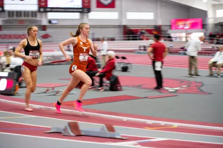 Fayetteville, AR - February 01, 2025 - Texas Track @ Razorback Invitational at Randal Tyson Track Center in Fayetteville, AR. Photo by Gunnar Rathbun for Texas Athletics