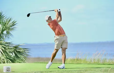 Christiaan Maas tee shot - day 3 of SEC Championship